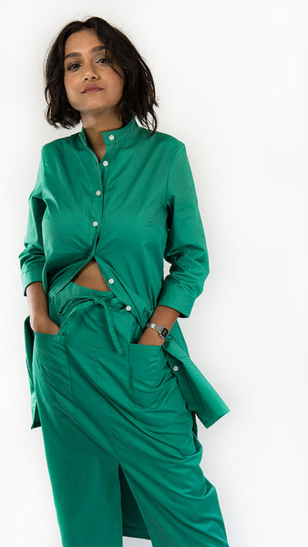 Dhaka Boyfriend Shirt - Emerald