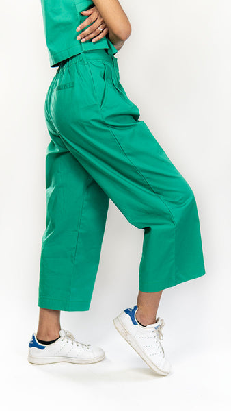 Dhaka Wide Leg Pants Emerald