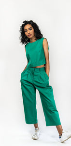Dhaka Wide Leg Pants Emerald