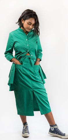 Dhaka Midi Skirt Emerald