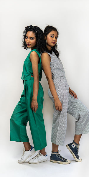 Dhaka Sleeveless Blouse Emerald