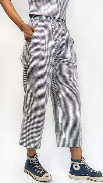 Dhaka Wide Leg Pants Check Print