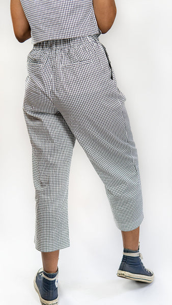 Dhaka Wide Leg Pants Check Print